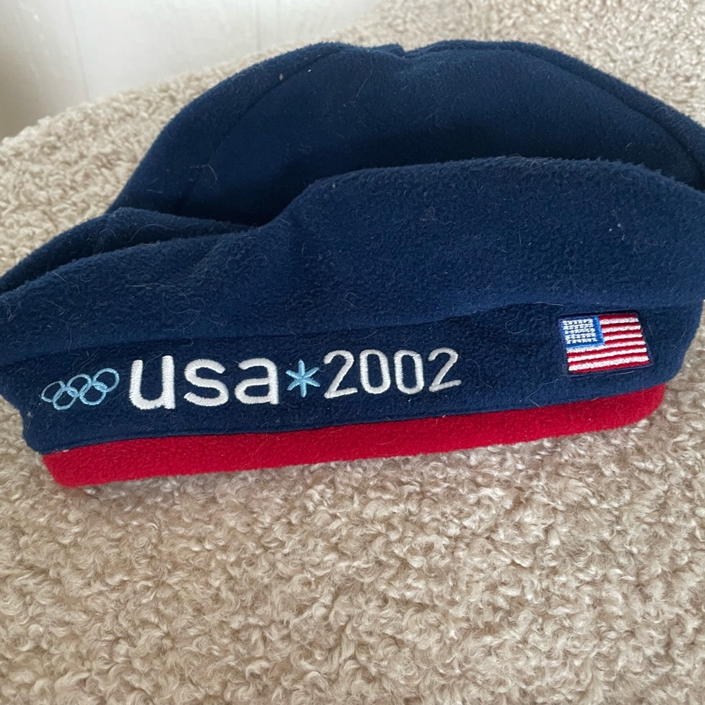 Roots Red and Blue Olympic USA 2002 Fleece Hat